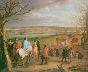 Luis XIV (1638-1715), Rey de Francia y de Navarra, ante la ciudad de Dôle